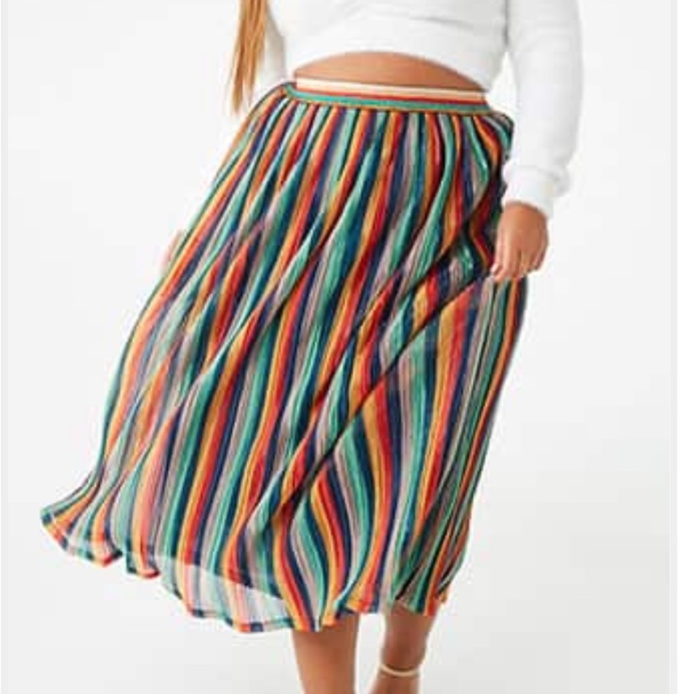 Metallic midi skirt